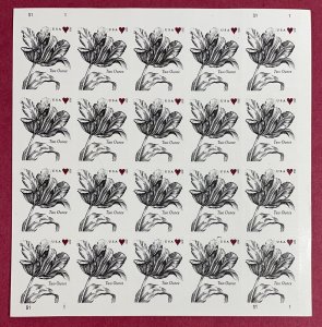 5002 VINTAGE TULIP Die Cut, Raised Ink Pane of 20 US Two Ounce Stamps MNH 2015