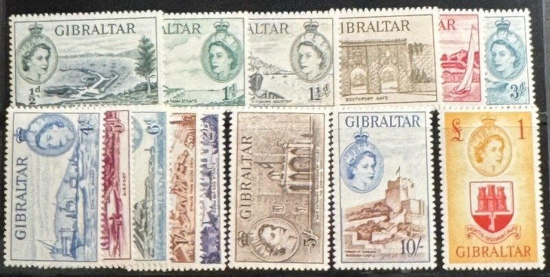 DP Stamps Gibraltar 1953 SC 132-145 MNH Set