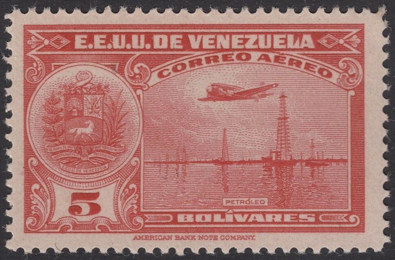 Venezuela 1947 5b Scarlet. MNH unmounted. Scott C235, SG 770