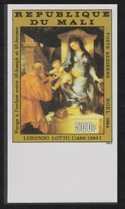 Mali 'Virgin and Child' Lotto Christmas Imperf 1984 MNH SG#1059