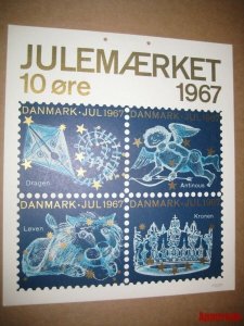 Denmark. 1 Post Office,Display,Advertising Sign. Stars. Christmas Seal 1967.