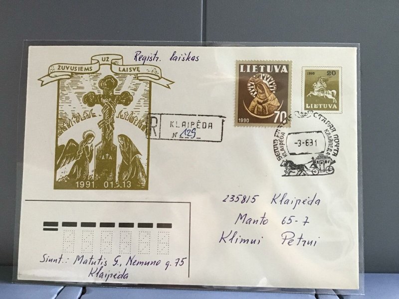 Lithuania 1991 stamps cover R29367