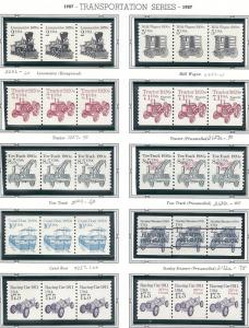 US 1987 Transportation Series strips of 3 (MNH) CV $10.50