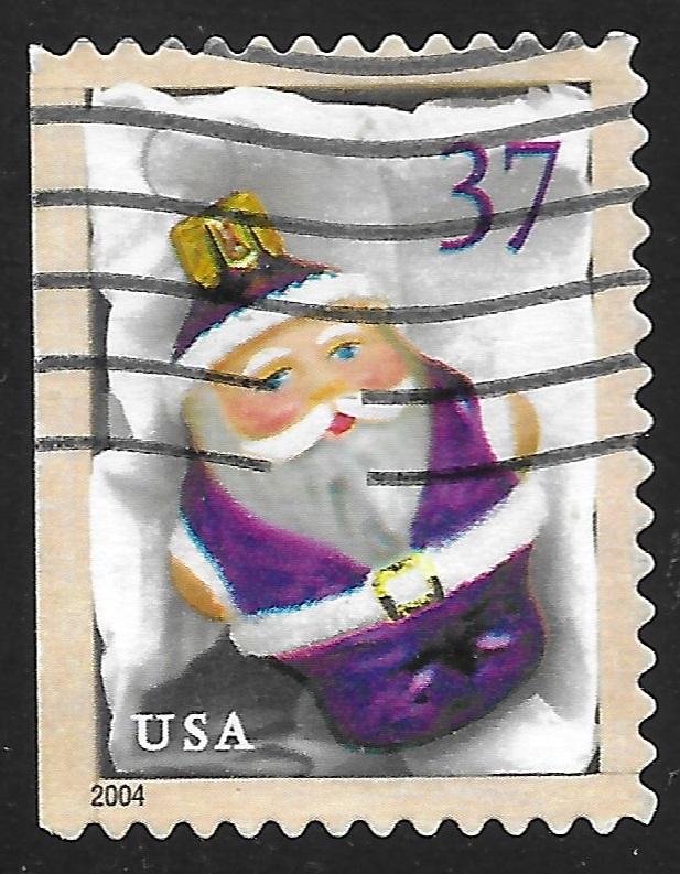 US #3883 37c Christmas Purple Santa Ornament