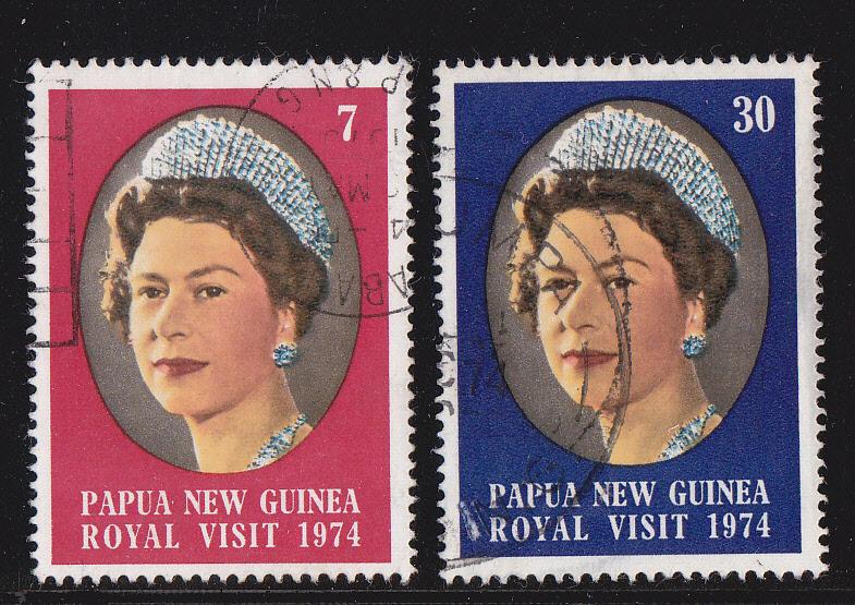 Papua New Guinea # 397-398, Royal Visit, Used, 1/2 Cat