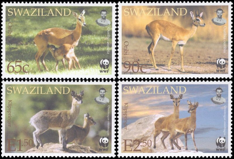 Swaziland 2001 Sc 698-701 Oribi Antelope Klipspringer WWF CV $4.50