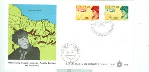 SURINAM AIR (3) NICE FDC...AMELIA EARHART #345-46  incl.