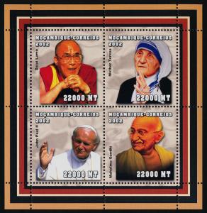 Mozambique 1610 MNH Pope John Paul II, Dalai Lama, Mother Teresa, Mahatma Gandhi