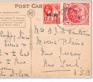 BARBADOS KGV Postcard *WAR TAX* Overprint *Bathsheba* Hotels {samwells} PJ131