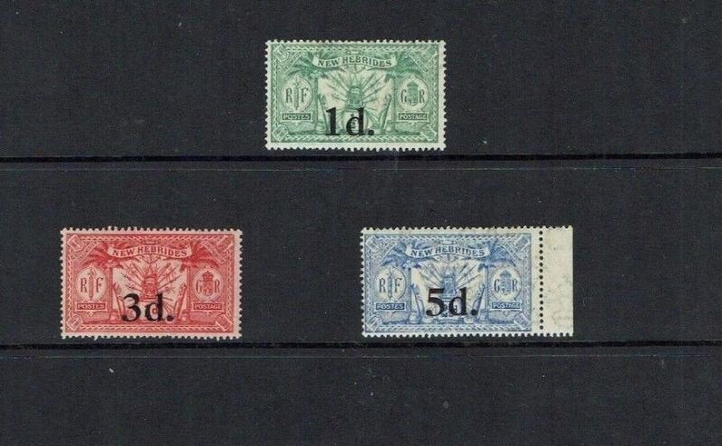 New Hebrides: 1924, Surcharge set, Mint lightly hinged. 