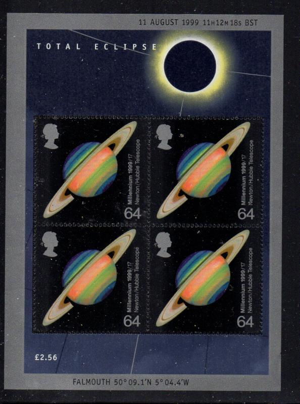 Great Britain Sc 1870b 1999 Total Eclipse stamp sheet mint NH