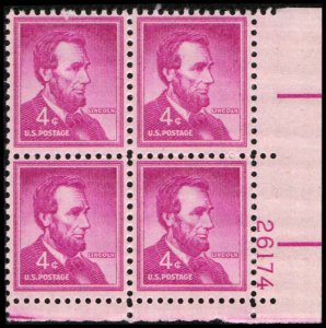 US #1036a LINCOLN MNH LR PLATE BLOCK #26174