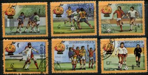 Laos SC# 379-84 World Cup Soccer set Used