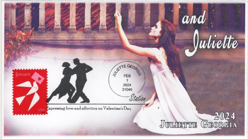 24-011, 2024, LOVE, Event Covers, Pictorial  Postmark, Romeo MI, Juliette GA, Va