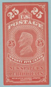 UNITED STATES PLATE PROOF PR3P4 ON CARD - 1865 NEWSPAPER ISSUE - L898