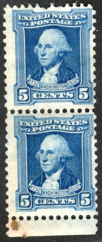 United States #710, UNUSED MINT HINGED PAIR FAULT- 1932 - USA689