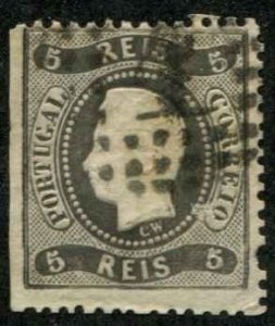 Portugal SC# 25 King Luiz 5r Used perf 12-1/2 SCV $42.50