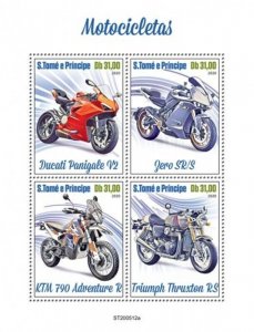 St Thomas - 2020 Motorcycles on Stamps - 4 Stamp Sheet - ST200512a