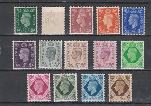 Great Britain # 235-248, King George VI, Mint NH. 1/2 Cat.