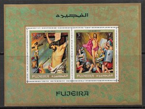 FUJEIRA 1970 BIBLE SCENES Perf. Souvenir Sheet Mi.BLK20A  MNH