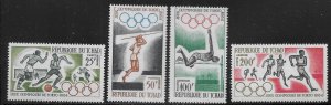 Chad C15-C18 1964 Olympics set MNH c.v. $9.75