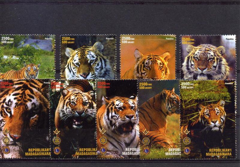 Fremasonry/Lions/Rotary/Tigers Madagascar set  (9) mnh vf 
