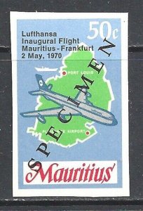 MAURITIUS 1970. 25c & 50c Lufthansa Inaugural Flight. The - 93361
