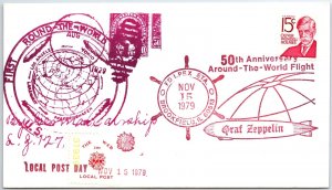 US SPECIAL PICTORIAL POSTMARK COVER ZEPPELIN 50 YEARS LOCAL (ONLY 130 ISSUED) D