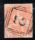 Trinidad #1 Brick red, VF, Used,  CV $85.00  ...  6510001