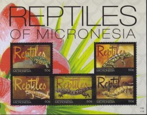 US 938 Trust Territories Micronesia NH VF Reptiles Sheet Of 5