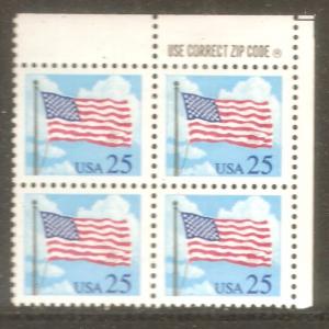 #2278 Flag/Clouds Zip Block Mint NH