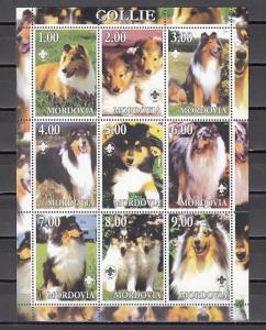 Mordovia, 2000 Russian Local. Collies on a Dog sheet of 9. ^