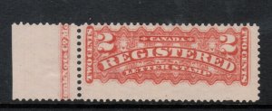 Canada #F1a Mint Fine Lightly Hinged Imprint Single