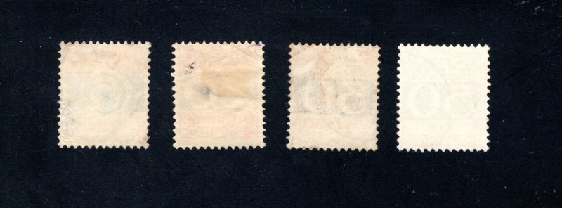 Danish West Indies #J5-J8,  F/VF,  Used, CV $64.75 ....1630052