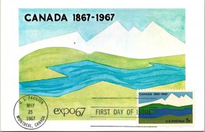 FDC 1967 SC #1324 - Early Colorano Maxicard - US Pavilion Montreal Can. - F75108