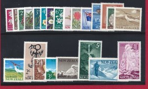 1960-66 NEW ZEALAND - Ordinary views, flowers and animals, Yv. n . 384/401 23 v