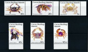[MP2217] Cocos Islands Crabs good set very fine stamps MNH