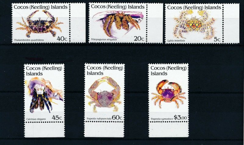 [MP2217] Cocos Islands Crabs good set very fine stamps MNH