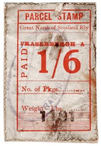 (I.B) Great North of Scotland Railway : Parcel Stamp 1/6d (Fraserburgh)