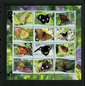 2012 Tonga Niuafo'ou Butterfly Series Postage Stamps #287a-i Mint Full Sheet