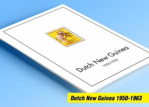 COLOR PRINTED DUTCH NEW GUINEA 1950-1963 STAMP ALBUM PAGES (7 illustrated pages)