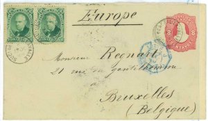 BK1775 - ARGENTINA - POSTAL HISTORY - STATIONERY COVER to BELGIUM  1888