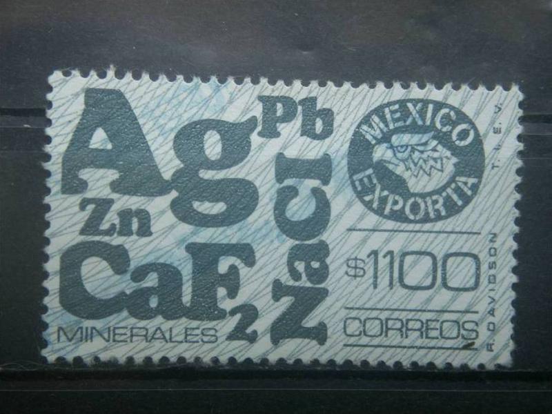 MEXICO, 1988, used 1100p Minerals. Definitive. Scott 1589