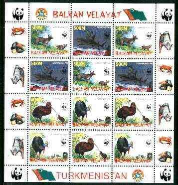 Turkmenistan (Balkan Velayat) 1998 WWF - Wild Animals &am...