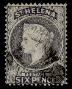 ST. HELENA QV SG29, 6d milky blue, FINE USED. Cat £50.