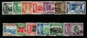 MONTSERRAT SG123/35 1951 DEFINITIVE SET FINE USED