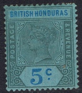 BRITISH HONDURAS 1891 QV KEY TYPE 5C