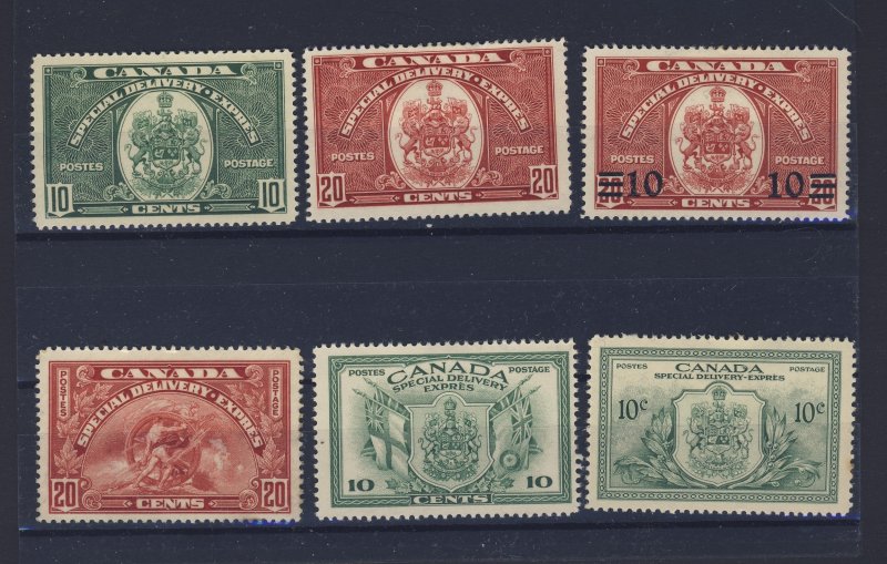 6x Canada S.D. Stamps  #E6-E7-E8-E9-E10-E11 MH VF E6-MNG Guide Value = $95.00
