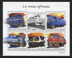 GUINEA 2023 AFRICAN TRAINS SHEET MINT NH