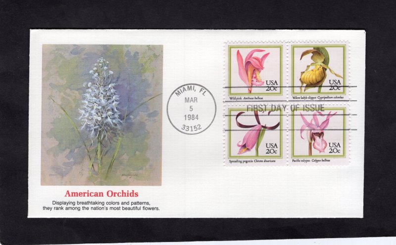 2076-2079 American Orchids, blk/4 FDC Fleetwood